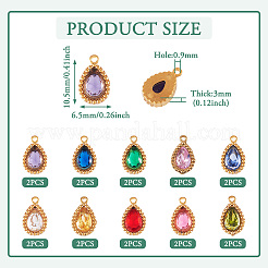 20 шт. 10-х цветные подвески из нержавеющей стали 304 с микропаве из кубического циркония&nbsp;STAS-TA0002-93