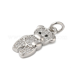 Подвески из латуни и прозрачного циркония с покрытием стойки KK-S372-16P