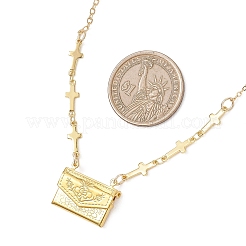 Латунный медальон-подвеска с подвеской в виде сумки&nbsp;NJEW-JN05838