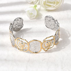 Кованые браслеты-манжеты из нержавеющей стали 304 для женщин&nbsp;BJEW-P371-01B