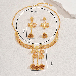 Элегантный комплект из латунного полого банта с кисточками и серег для женщин VJ2141