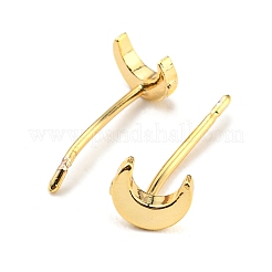 Латунные крошечные серьги-гвоздики в виде полумесяца для женщин&nbsp;EJEW-P211-09G