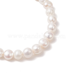 Браслеты из натуральных пресноводных жемчужин с круглыми бусинами для женщин BJEW-JB12006