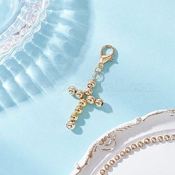 3 шт. 3 цвета латуни религиозный крест бисерные подвески украшения&nbsp;HJEW-JM03499