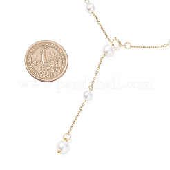 Ожерелья из круглой ракушки и цепочек из нержавеющей стали 304 ручной работы&nbsp;NJEW-JN05301-01