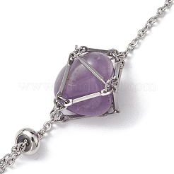 Устойчивый к потускнению регулируемый плетеный 201 нержавеющая сталь макраме сумка кабель цепь слайдер браслет изготовление BJEW-JB10284-01