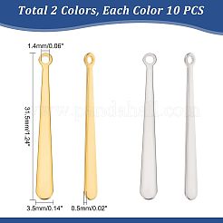 20 шт. подвески из нержавеющей стали 201 двух цветов STAS-UN0033-07