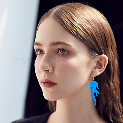 10 пара двухцветных акриловых сережек-подвесок EJEW-FI0002-33