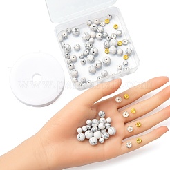 96 шт. Синтетические круглые бусины из говлита для изготовления ювелирных изделий своими руками&nbsp;DIY-FS0002-02