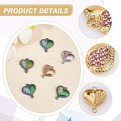 12 шт. 3-цветные подвески-коннекторы из нержавеющей стали 304 со стразами&nbsp;STAS-CA0001-86