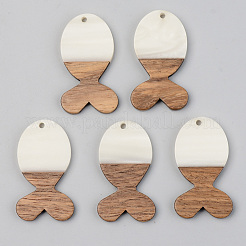 Подвески из непрозрачной смолы и ореха RESI-S389-053A-C04