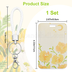 Пластиковые держатели для визиток с цветочным узором&nbsp;AJEW-WH20020-069