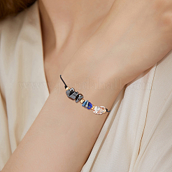 2 шт. 2 стиля плетеных браслетов из бусин из натурального кварца&nbsp;BJEW-FH0001-06A