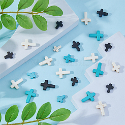 180шт 9 стиля синтетические бирюзовые бусины G-FI0001-22