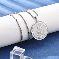 201 кулон из нержавеющей стали со стразами для женщин NJEW-U021-03P