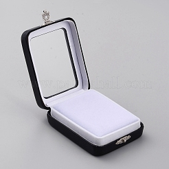 Коробки для демонстрации алмазов из искусственной кожи с губкой внутри&nbsp;LBOX-WH0004-04B