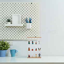 3-уровневый прозрачный акриловый органайзер для минифигурок с 4 сетками и деревом&nbsp;ODIS-WH0004-03B