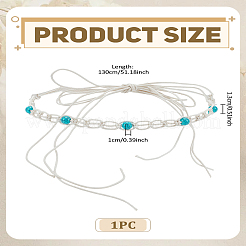 Полиэстер с синтетическими бирюзовыми лентами на шляпе DIY-WH0671-063