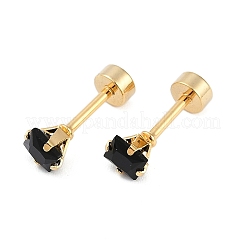 Квадратные стеклянные беруши EJEW-H105-24G-B