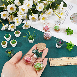 26 шт. 16 стиля смоляных цветочных горшков для украшения DJEW-GF0001-67