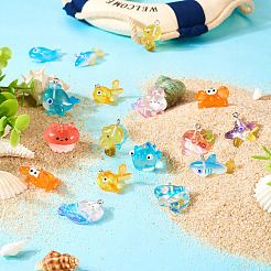 24 шт. подвески из прозрачной смолы в морском стиле в двух стилях RESI-TA0002-43