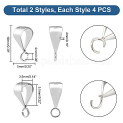 8 шт. 2-х стилевые трубчатые дужки из стерлингового серебра STER-PH0002-20