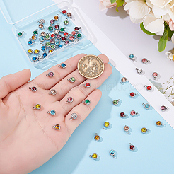 72 шт. 12 цвета 201 нержавеющая сталь стразы подвески STAS-ME0002-32