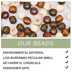 150 шт. деревянные бусины 3-х цветов&nbsp;WOOD-PH0001-49