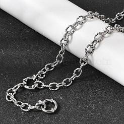 Ожерелья-цепочки из нержавеющей стали 201 толщиной 6 мм с текстурированной поверхностью&nbsp;NJEW-K302-03P