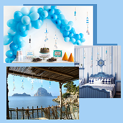 6 подвесное украшение из дерева в морском стиле AJEW-PH0007-19