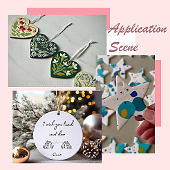 12 шт. 3 стиля пустые фарфоровые листы подвесные украшения&nbsp;AJEW-SP0004-05