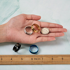 4 цвет настройки кольца из нержавеющей стали с рифлением для пальцев STAS-TA0001-26D