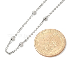 Латунные шариковые кабельные цепочки ожерелья для женщин NJEW-M051-01P