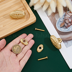 Овальная латунная ручка для деревянной коробки&nbsp;FIND-WH0817-193G