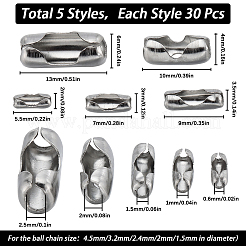 150 шт. 5 стиля шариковых цепных соединителей из нержавеющей стали 304 STAS-SC0007-17