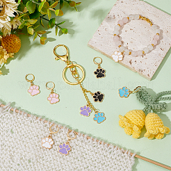 Маркеры для стежков с принтом собачьей лапы из сплава эмали для домашних животных HJEW-PH01706