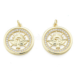 Латунные микропаве прозрачные подвески с фианитом&nbsp;ZIRC-N039-246