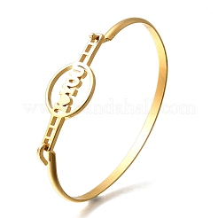 Женские браслеты с плоскими круглыми звеньями из нержавеющей стали 201&nbsp;LS-BJEW-R014-01G-04