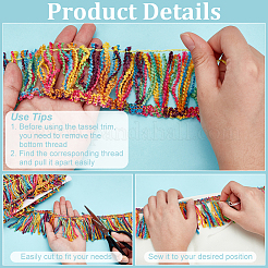 10 ярд радужных полиэстеровых лент для отделки бахромой DIY-FG0006-17