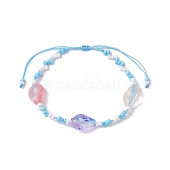 Регулируемые браслеты из нейлонового шнура с плетеными бусинами&nbsp;BJEW-MZ00169-04