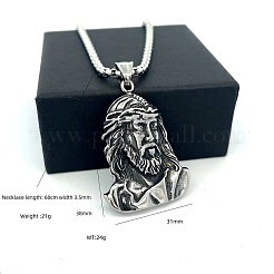 Религиозные подвески в виде головы Иисуса из нержавеющей стали 304 для мужчин и женщин.&nbsp;ZK3713