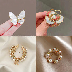 180 шт. 5 вида стеклянных бусин с имитацией жемчуга GLAA-AR0001-64