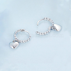 Серьги-кольца из стерлингового серебра в форме витого сердца s925 OI2673