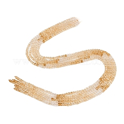 Нити из нагретых натуральных цитриновых бусин&nbsp;G-B175-C06-3x3mm