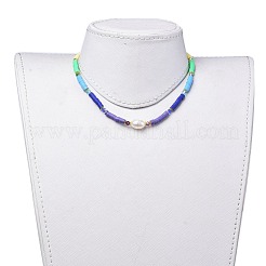 Колье из бисера ручной работы из полимерной глины NJEW-JN02527