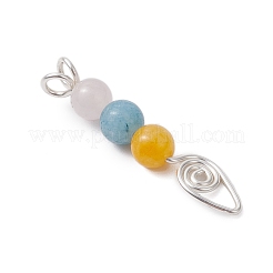 Подвески из натуральных смешанных камней с круглыми бусинами&nbsp;PALLOY-JF03108