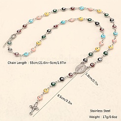 Ожерелья из разноцветных эмалевых бусин из нержавеющей стали от сглаза RA8373-2