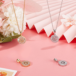 4 шт. 2-цветные европейские подвески с прозрачными кубическими цирконами из латуни&nbsp;OPDL-BBC0001-01