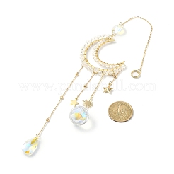 Стеклянный кулон-капля HJEW-TA00059