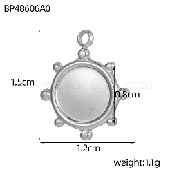 Подвески из нержавеющей стали 304 с оправой кабошон&nbsp;STAS-OY009-60P